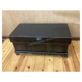 Primitive Black Wood Chest, 32x16x14 1/2" tall