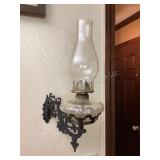 Oil Lamp & Iron Wall Bracket