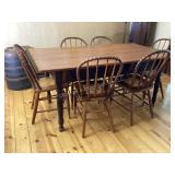 Farmhouse Table with 6 Cane Seat Chairs