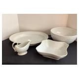 Royal Copenhagen Platter, gravy boat & 2 serving
