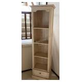 Distressed Cottage Wood Shelf with Drawer
