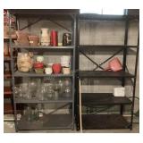 2 Metal Shelves & Contents