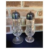Waterford 8" tall footed sugar shakers,