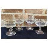 Set of 4 Waterford 4 1/2" Wine Goblets