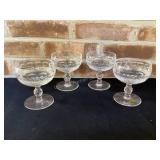 Set of 4 Waterford 4 1/2" Wine Goblets