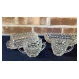 American Fostoria Butter Dish, Creamer & Sugar,