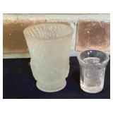 Lalique Cameo / Cherub Shot Glass & 3" Frosted