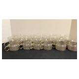 12 Glasses with metal base