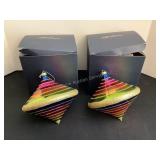 Pair of Large, Colorful Ornaments