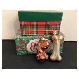 Dog & Bone Glass Ornaments