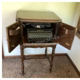 Smith-Corona Typewriter & Drop Leaf Stand