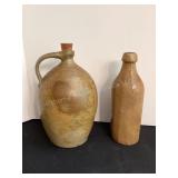 Vintage Stoneware Jug & Bottle