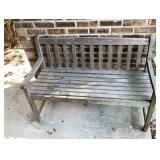 Wood garden bench, 48"w x 21"d x 32.5"t