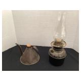 Tin oil can and tin oil lamp