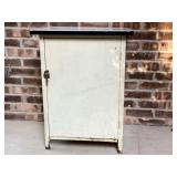 Metal cabinet with enamel top, 22x18x28 1/2" tall
