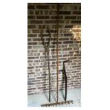 Hay fork, rake and hay knife