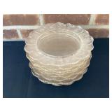 8 Lalique Frosted Geranium Leaf Plates