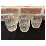 Set of 5 Waterford 4 1/2" glasses