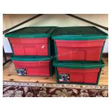 4 Stackable Storage Drawers of Christmas Ornaments
