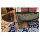 Log Trunk Granite Topped Coffee Table