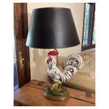 Rooster Lamp, works, 28 1/2" tall