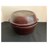 Covered USA Stoneware Bean Pot