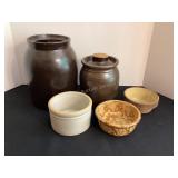 Stoneware Crocks, 5 total