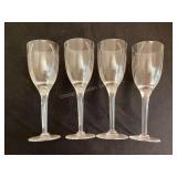 Four 8" Lalique Angel Champagne Flutes