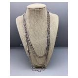 Sterling 4 String Necklace, stamped 925