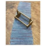 21 1/2x74" Rag Rug Runner & Large basket