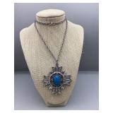 Vintage Necklace with turquoise center