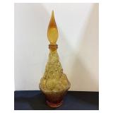 16" MCM Amber Colored Fruited Genie Bottle