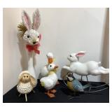 Spring Decor, lamb, geese, rocking bunny, bird &