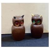 Wood Owl S&P, rhinestone eyes