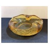 Viking Amber Crackle Glass Cigar Ashtray