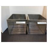 2 Metal Unifab Wire Baskets, 8x10x7 1/2"