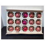 15 Pink Vintage Shiny Brite Glass Ornaments