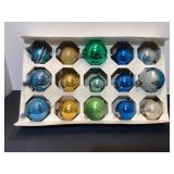 Tray of 15 Vintage Glass Ornaments