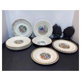 Colonial Style Dishes & Metal Silhouettes