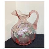Hand Painted Fenton Pink Pitcher