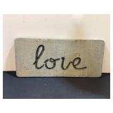 Heavy Cast Metal "Love" Plaque, 14x6ï¿½