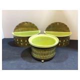 Wilhite California Pottery Pieces with metal