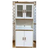 2 piece particle board pantry cabinet