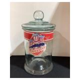 Peppermint Glass Candy Jar, 8x14"
