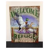 12 1/2x16" Metal Duck Welcome Sign