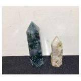 Moss & Flower Agate Obelisk
