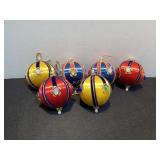 6 Vintage Embellished Satin Ornaments