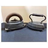 Two Vintage Irons & Trivets