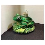 Old World Christmas Frog Ornament with tag