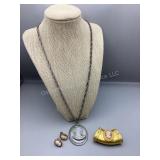 Pewter Cameo Necklace, Cameo Slide & Gold Filled